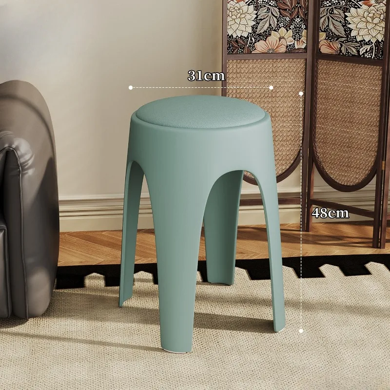 Stackable Plastic Round Stool, Comfort Durable High Bench for Home Use