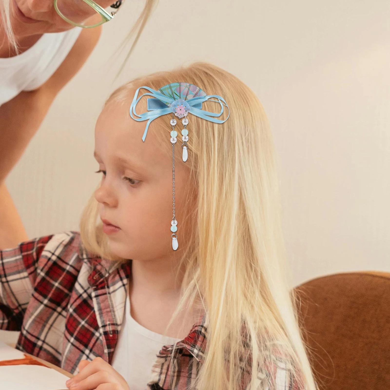 

Children Ancient Costume Headwear Ribbon Hair Accessories for Chinese New Year Kids Girls Retro Tassel Barrette Hanfu Hairstyle