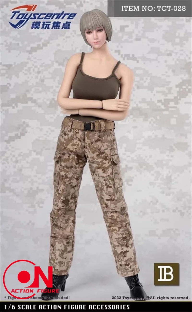 ToysCentre TCT-028 1/6 Camisole spodnie moro kobiece czarne kamizelki zestaw spodni kamuflażowych Fit 12 cali figurka żołnierza ciało