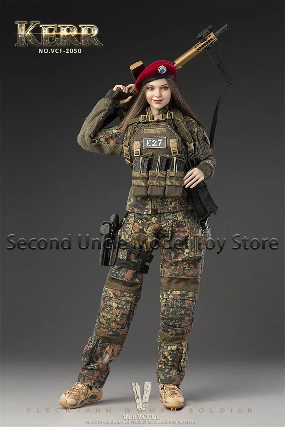 VERYCOOL VCF-2050 1/6 Flecktarn أنثى الجندي كير ديبان التمويه مجموعة كاملة عمل نموذج لجسم لعب لمحبي الهدايا في الأوراق المالية