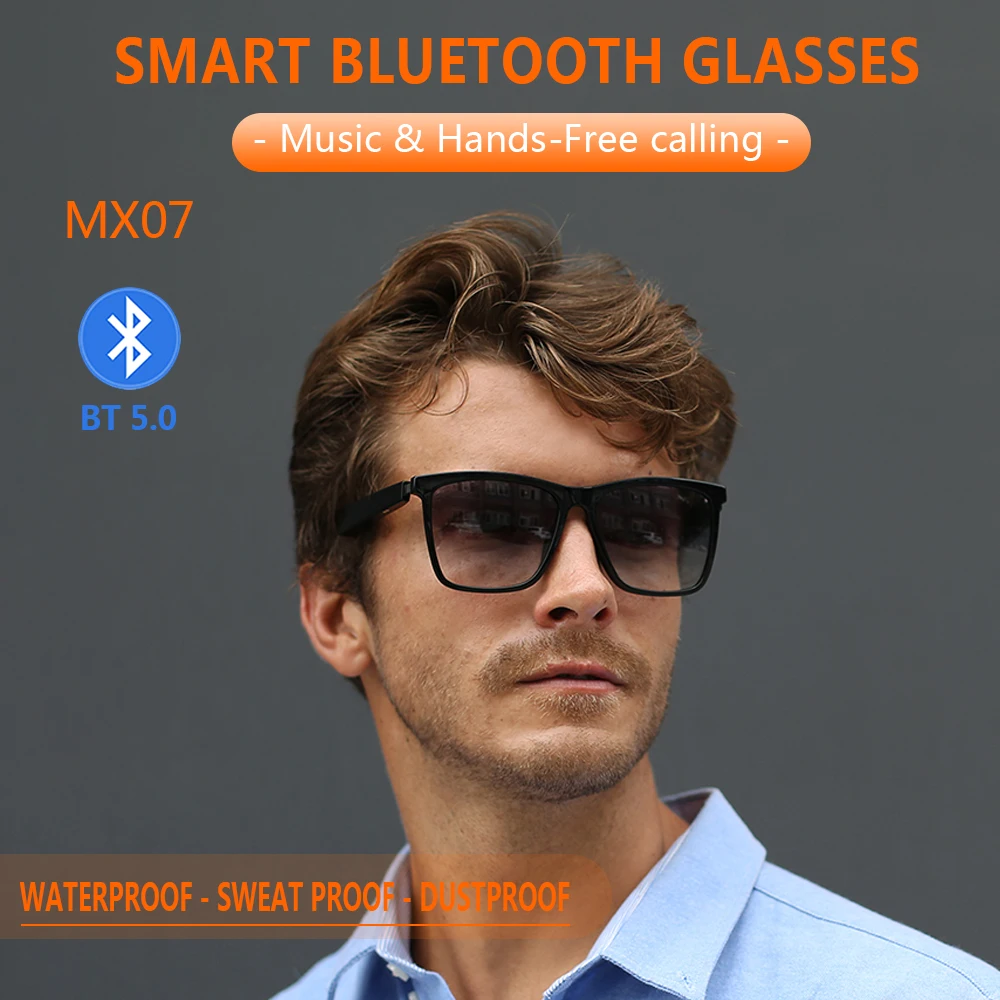 2022 New Smart Bluetooth Glasses Men Wireless Call Headset Glasses Women Anti-Blue Light IP67 Waterproof Fashion Music Call