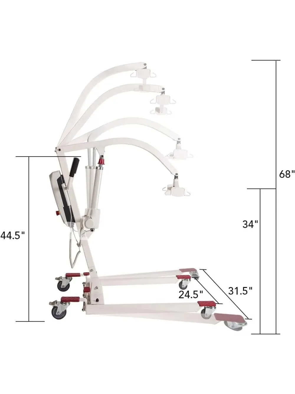 Patient Lift Electric Unfoldable Hydraulic Body Transfer for Home Use Seniors Easy-Assembly, Battery-Powered