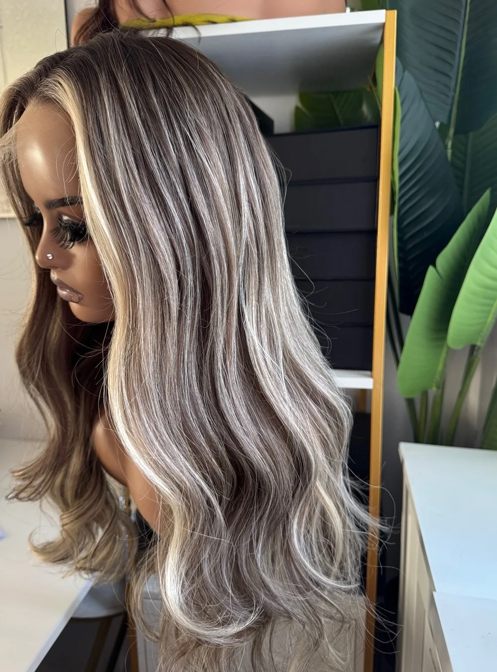 Highlights Lace Front Wig Human Hair Body Wave Natural Hairline Full Lace Wig Transparent Swiss Lace Wigs Brazilian Remy Hair
