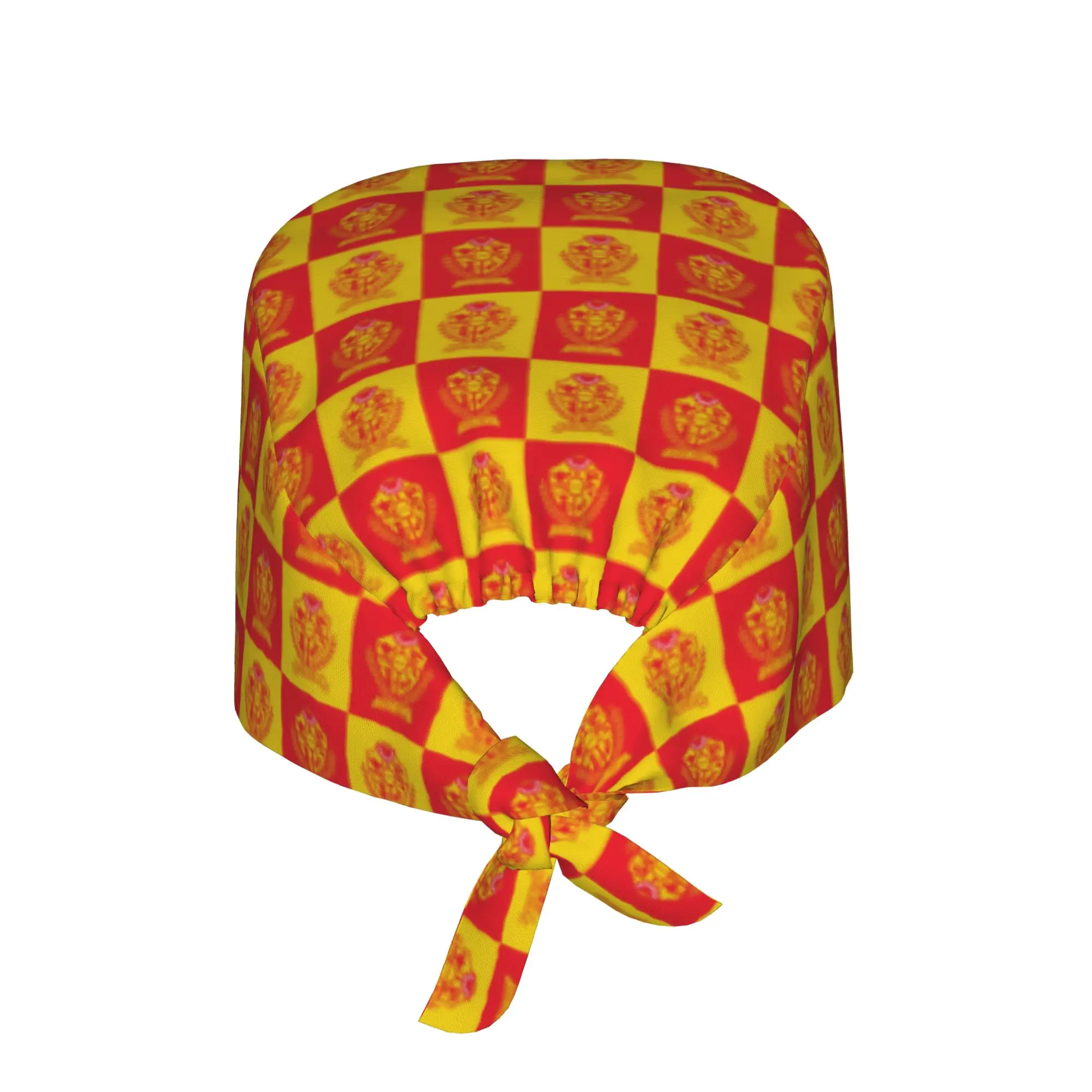 Phi Delta Kappa Sorority ΦΔΚ Checkered Plaid Medical Staff Scrubs Hat African American Women Doctor Nursing Surgical Cap Scrub