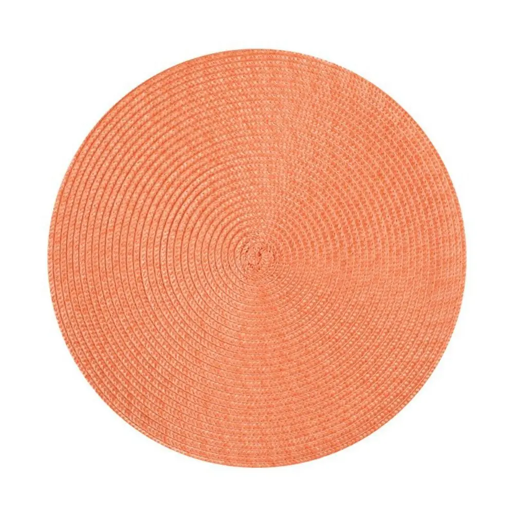 38cm Round Braided Tableware Mat Heat-Resistant Braided Design Anti Slip Coasters Washable Heat-Resistant Placemats
