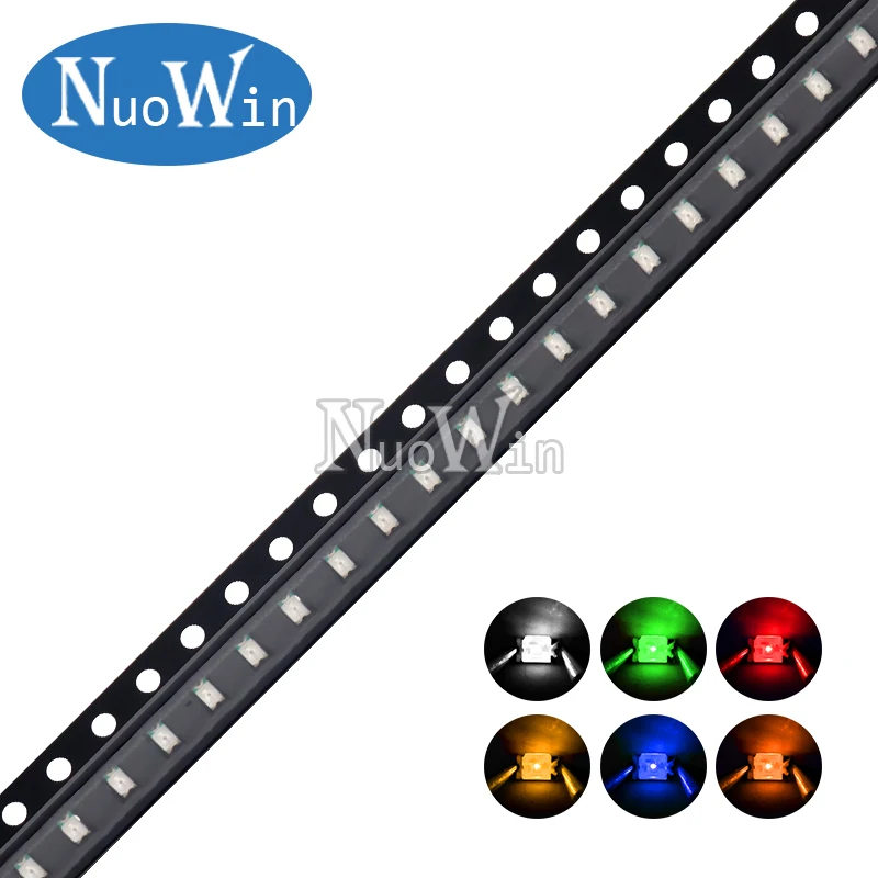 1 Roll 0402 0603 0805 1206 SMD Chip LED White Red Blue Yellow Green Orange Warm White Light Emitting Diode New