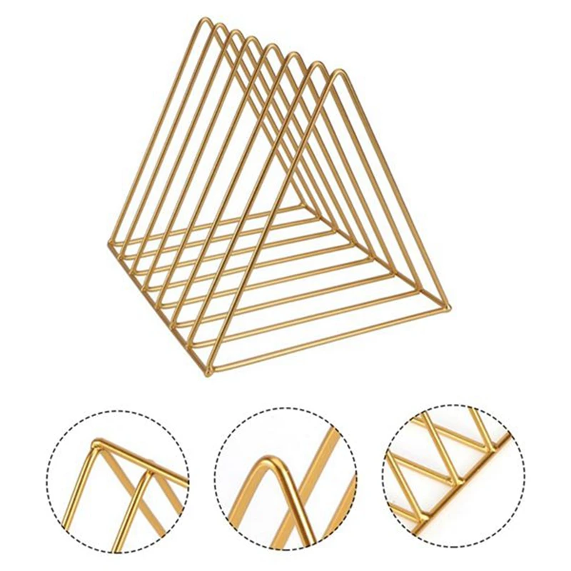 Desktop Triangular Book Stand Iron Storage Rack, Desktop Bookshelf Organizer, Desktop Bookcase Modern Bookself