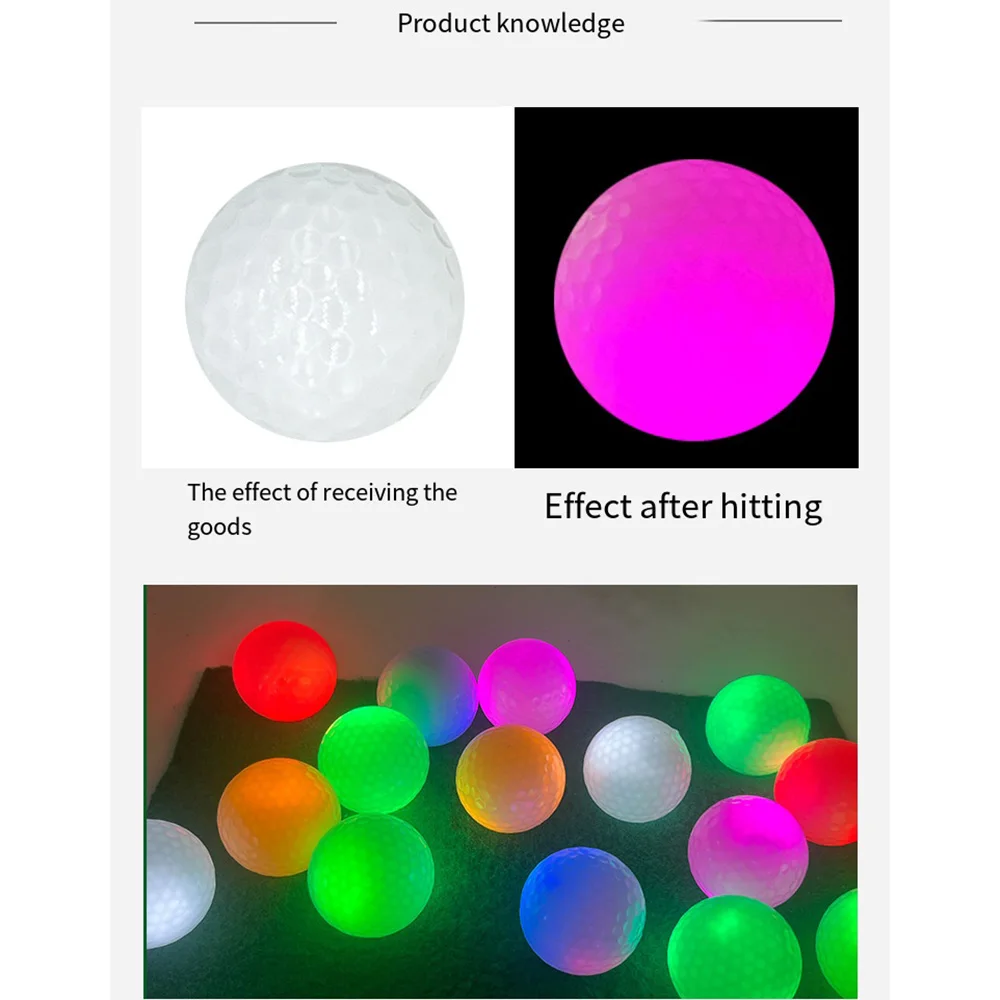 Golf Luminous Ball, Golf Night Practice Ball, Golf Accessories, LED Colorful Flash Long Lasting Bright Luminous Balls