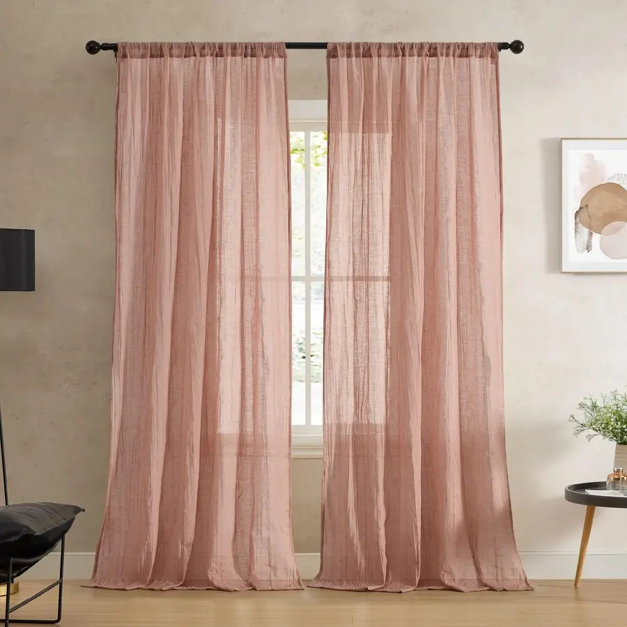 

Charter Crushed, Window Curtain, Set of 2 Panels, Semi Sheer, Modern Home Decor, Drapes for Living Room, Dining Room, Bedroom, D