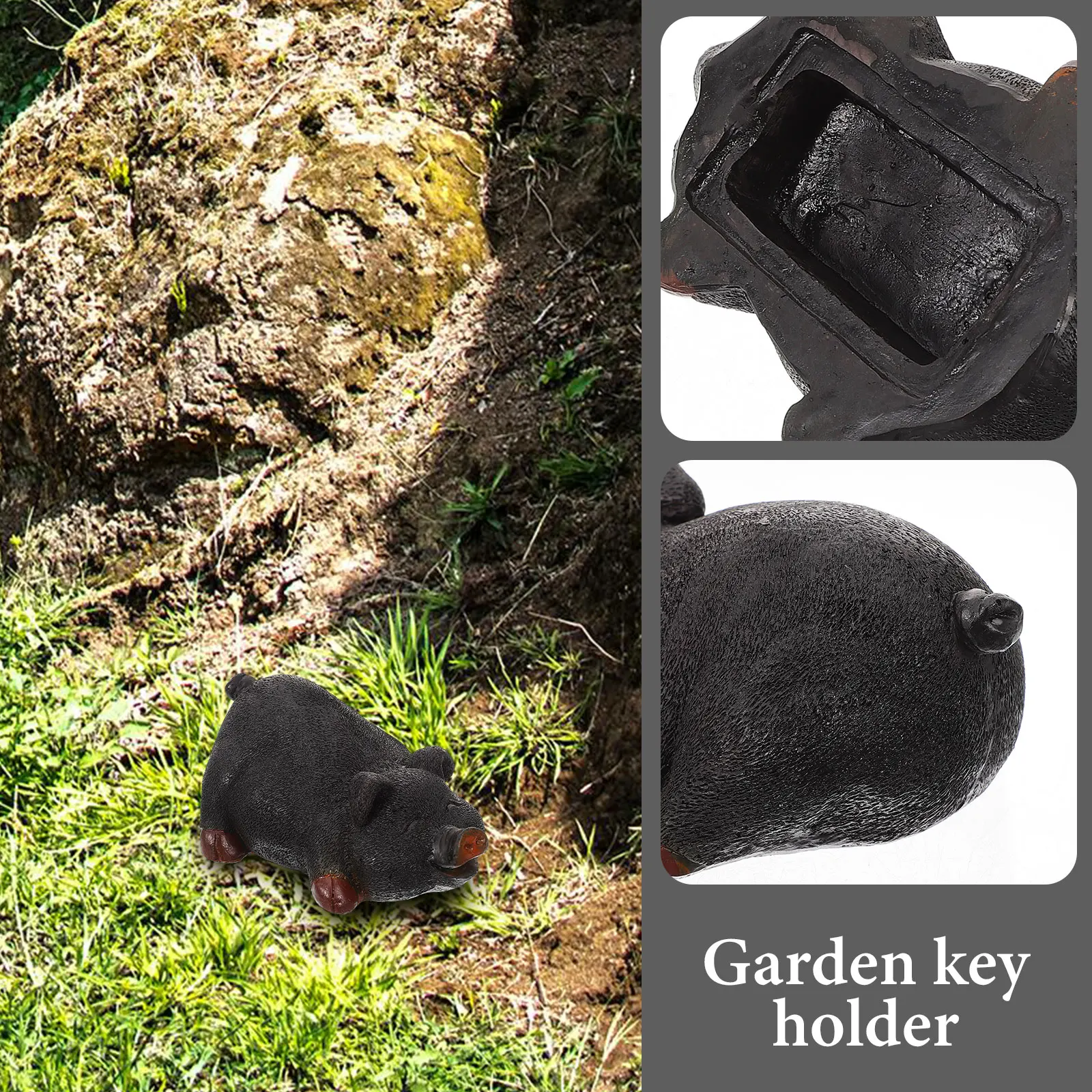 حديقة مفتاح إخفاء وهمية خنزير في الهواء الطلق فناء مفاتيح صندوق تخزين دائم مقاوم للماء حامل أمان آمن مخفي