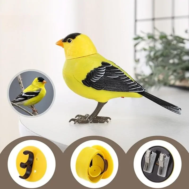 Juguetes de simulación de pájaros electrónicos para niños, canto eléctrico, lindo juguete interactivo para pájaros con Control de movimiento y sonido