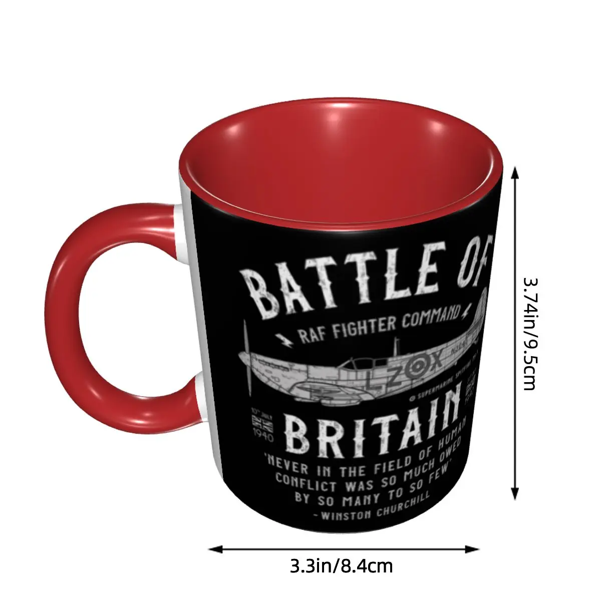 Customized Battle Of Britain Mugs DIY Supermarine Spitfire Fighter Pilot Aircraft Airplane Ceramic Milk Tea Coffee Cups