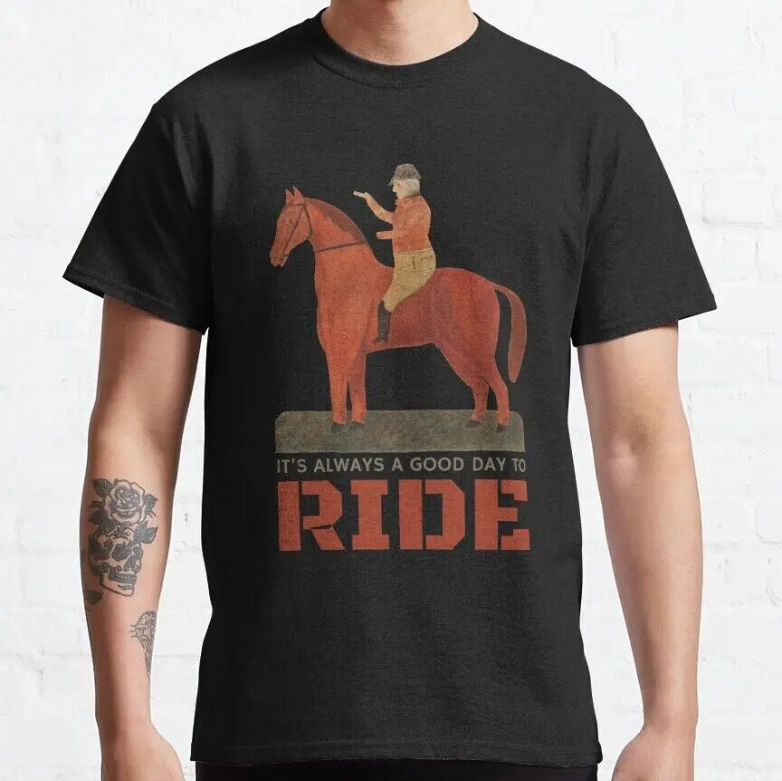 Vintage Horse Racing Classic    Unisex summer T-shirt Cotton fashion couple clothes