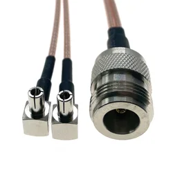 N -TS9 Adapter N Female to Y Type 2 X TS9 Male Connector Splitter Combiner Pigtail Cable RG316 RF Wire