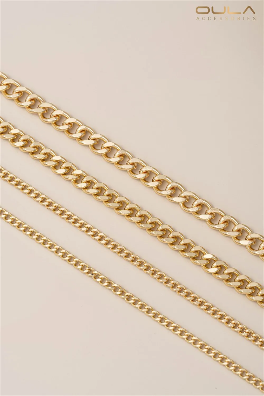 

Diy Handcrafted Loose Chain Necklace Bracelet Jewelry Chain Accessories of 14K Korean Copper Chain Gold Plating Polished Surface