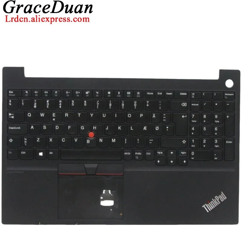 DK Danish Black Keyboard Upper Case Palmrest Shell Cover For Lenovo Thinkpad E15 Gen1 G1 5M10V16866