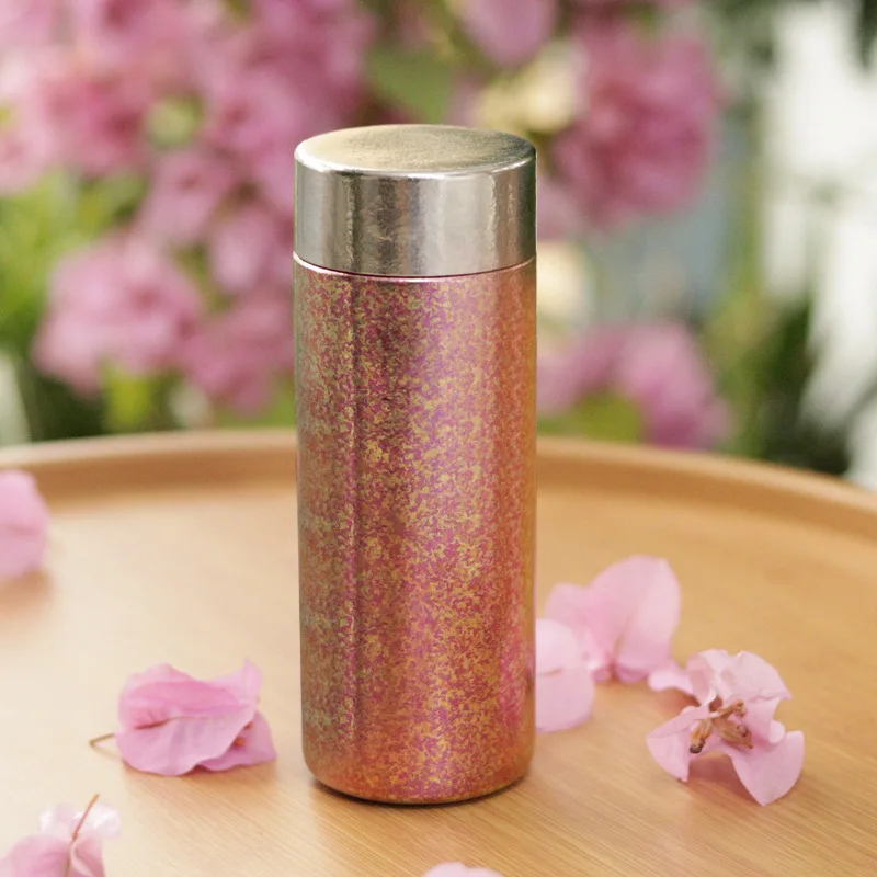 

200ML Mini Thermos Cup,Double Layer Pure Titanium,Vacuum,Heat Lock Cold,Sealed Leak Proof,Fresh-keeping Antibacterial,Pocket Mug