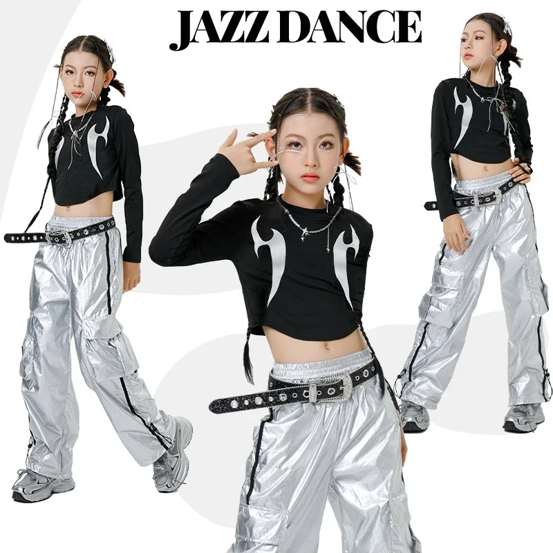 

Fashion Group Performance Kpop Outfit Girls Jazz Dance Costume Kids Cool Hip Hop Clothing Street Ballroom Dance Suits