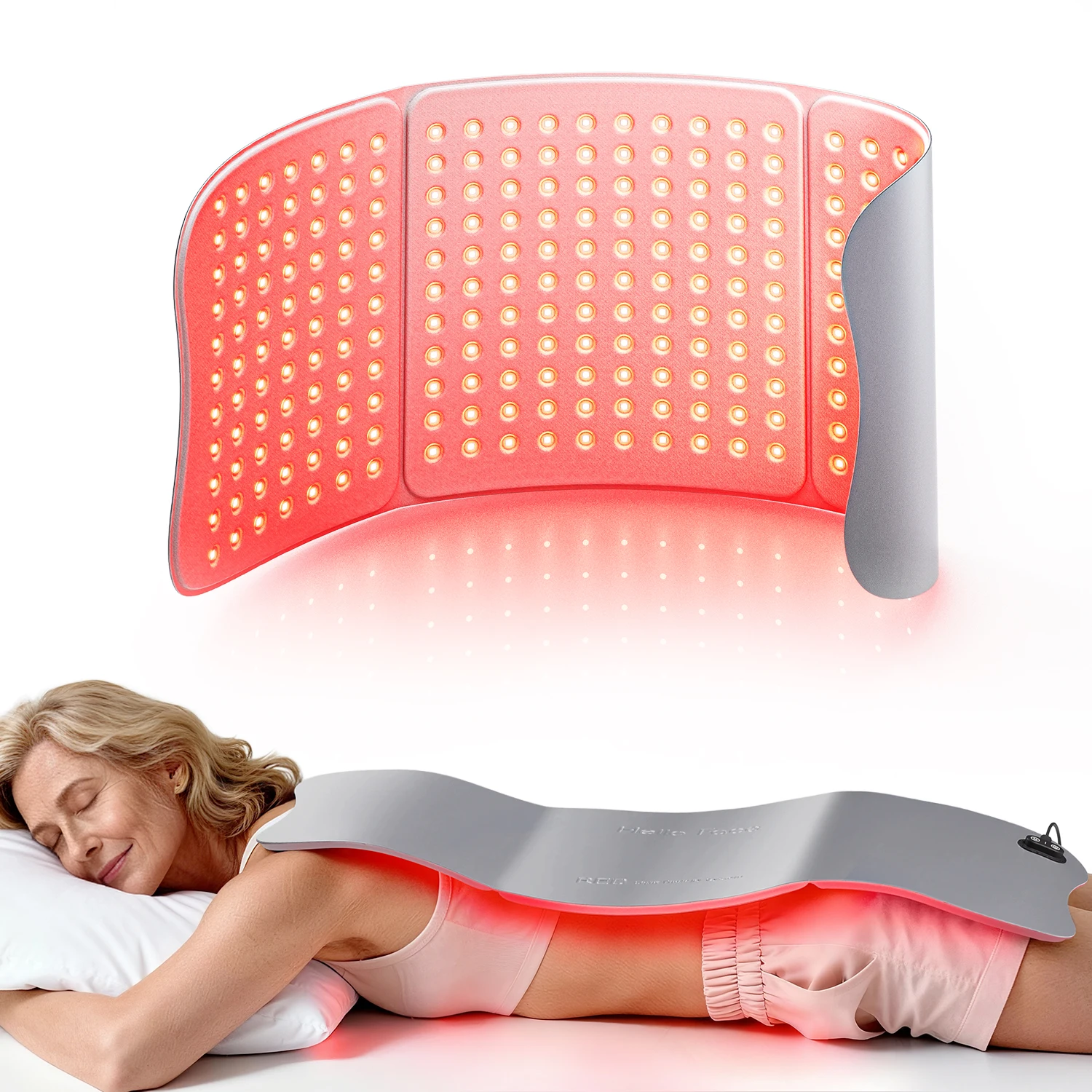 Grand tapis de thérapie par la lumière rouge Hello Face L7 amélioré, 792 pièces LED, 660 et 850nm, coussin de thérapie par la lumière infrarouge pour soulager la douleur corporelle complète