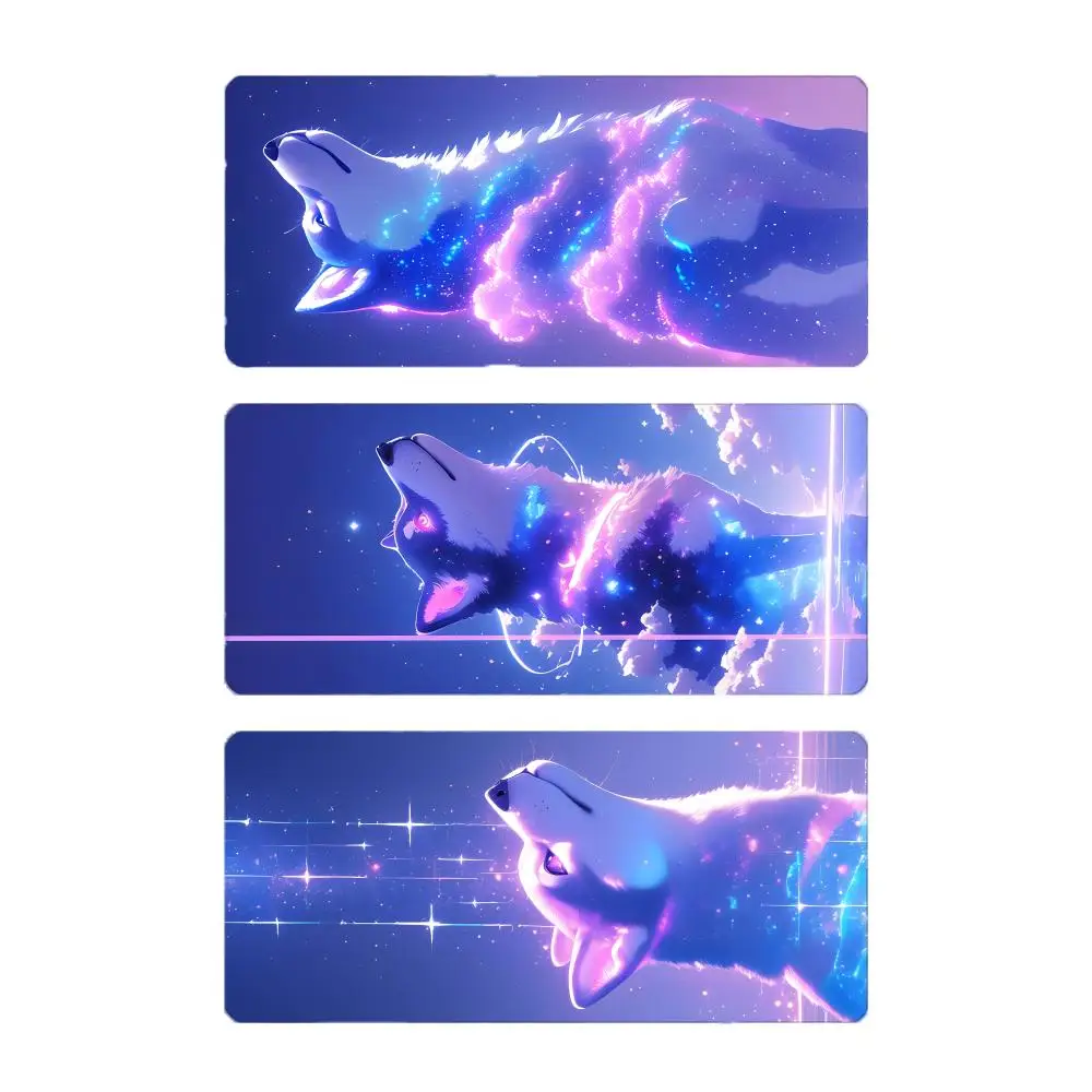 animal fierce W-Wolf Mouse Pad Large Gaming Mousepad with Stitched Edges Thickened Desk Mat PC