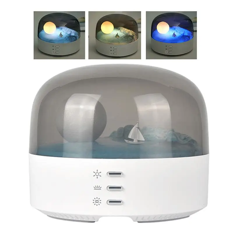 Moon Night Lamp Creative Moon Boat Night Light USB Rechargeable Night Light With 3 Adjustable Modes Cute Night Lamp For Room