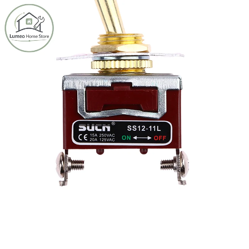 Golden Color Brass Knurl Toggle 12~ 250V 1GANG 2Way 2-Pin DIY Home Bar Hotel Car Machine Electric Wall Light Switch
