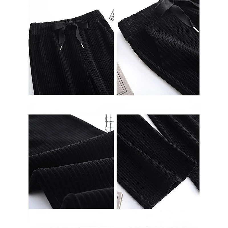 Fluid Corduroy Women\'s Wide Boot Pants 2025 Vintage Trousers for Women Casual Loose Baggy Aesthetic Trendeez Long Spring Autumn