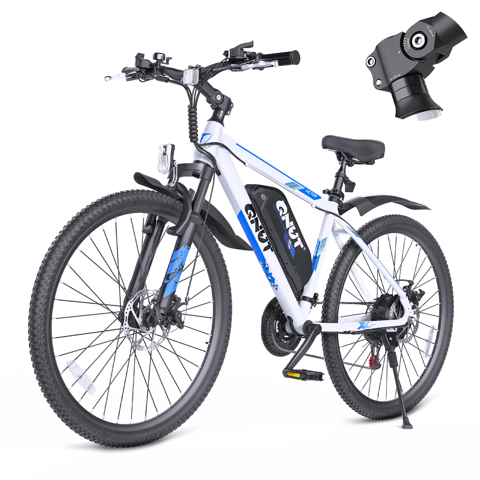 QNUT VICTOR 2.0 Pro Electric Bike For Adults 21 Speeds Gear 26" Electric Mountain Bike, 750W Peak, 20MPH, 36V 10.4Ah Removable Battery, Aluminum Frame, UL 2849 Certified Urban Commuting Ebike