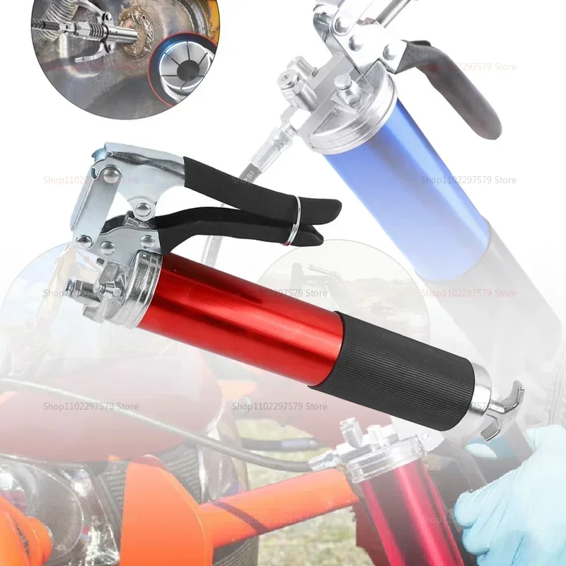 

7000 PSI Oil Grease Gun Kit Manual Pistol Grip High-Pressure Pumping Coupler 400CC Heavy Duty Greasing Injection MaintenanceTool
