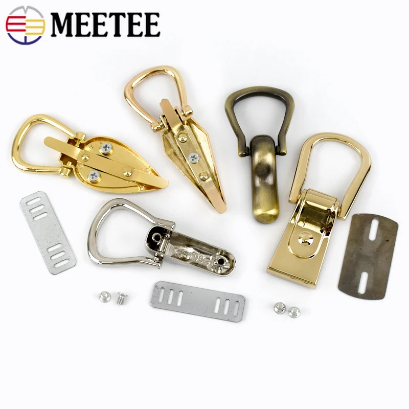 2/4/10Pcs Metal Buckles Bag Side Clip Hook Handbag Leather Chain Connector Nail Clips Clasp Strap Hanger Ring Buckle Accessories