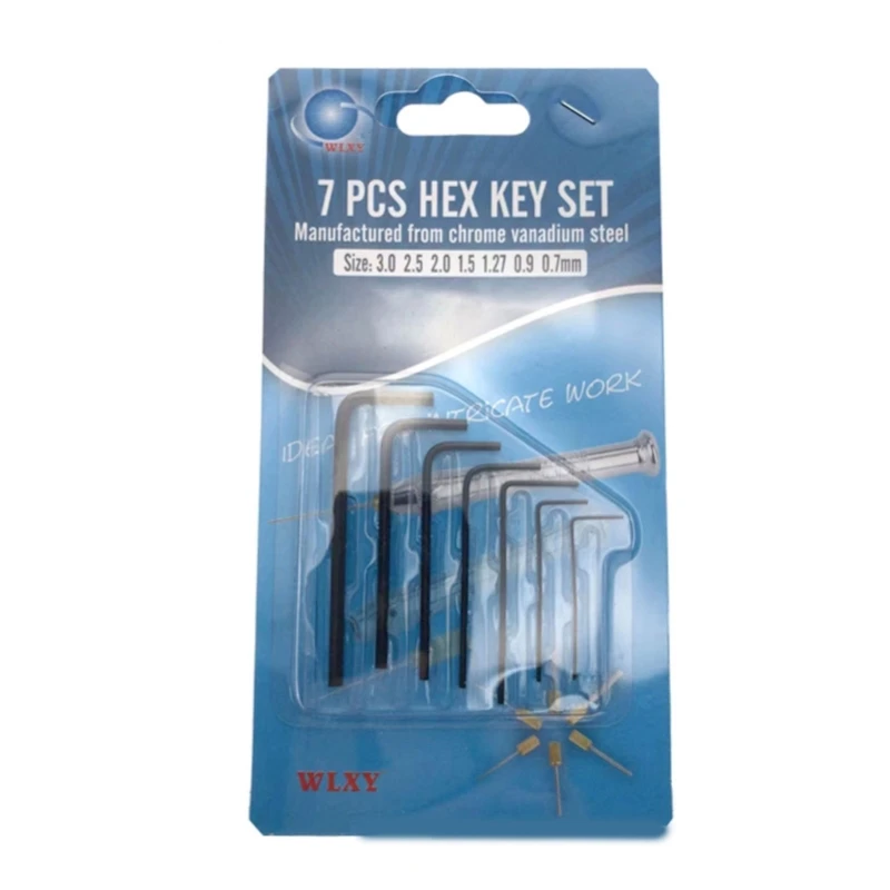 Mới 7 Chiếc 0.7mm-3mm Mini Lục Giác Lục Giác Allen cho Bộ Chìa Khóa Cờ Lê Tua Vít Công Cụ Thả con tàu