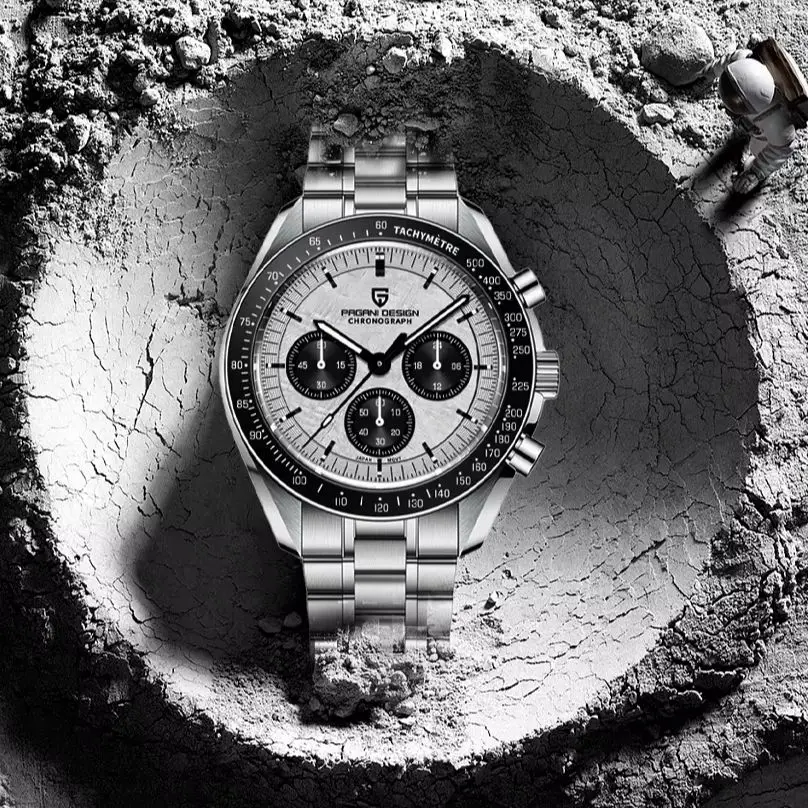 PAGANI DESIGN 2026 New Meteorite Dial Luxury Quartz Watch For Men Speed Sport Chronograph AR Sapphire crystal Wristwatch Men