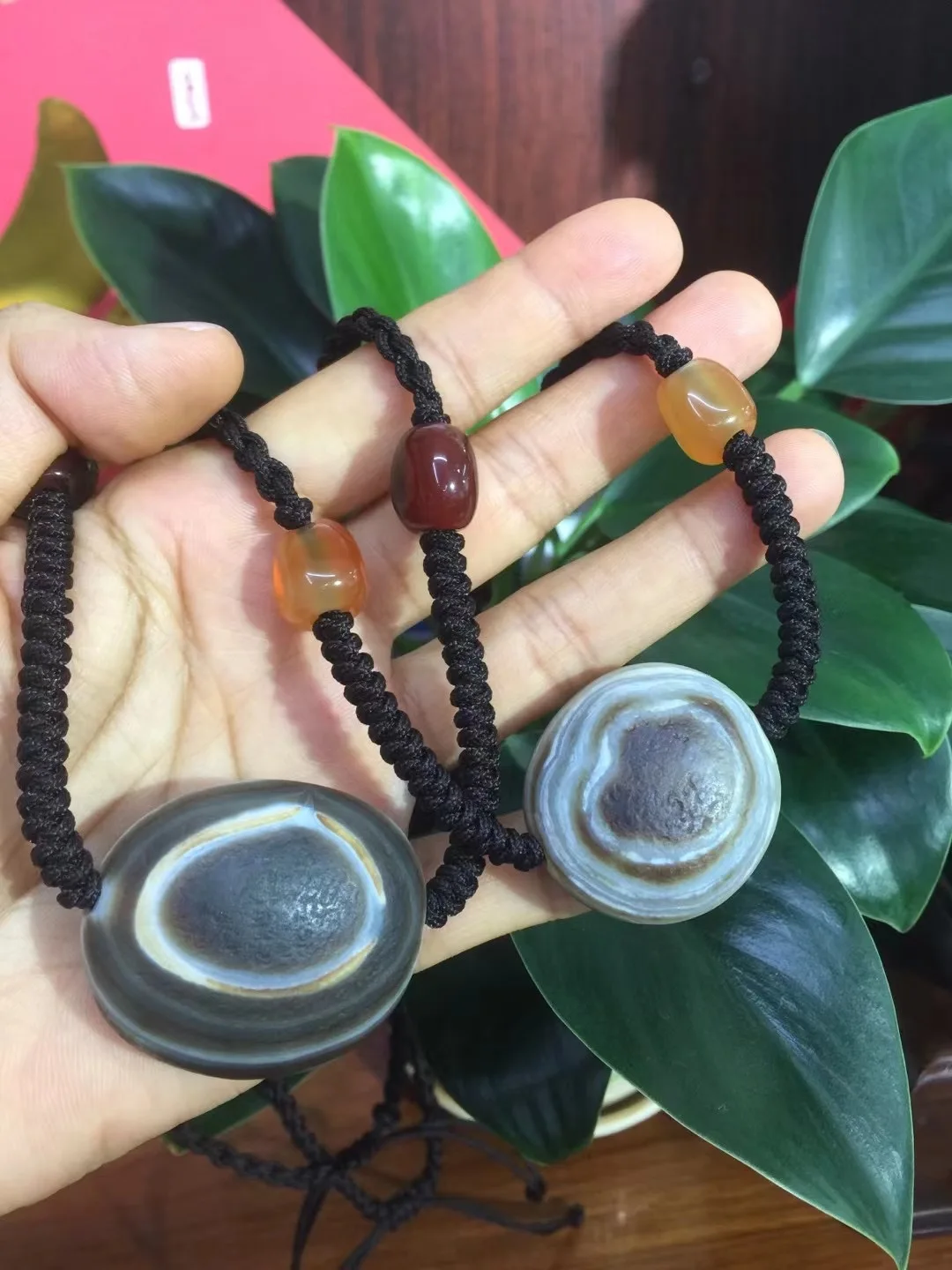 

Treasure Magic Energy Tibetan old Agate Natural Carved Heaven Eyed Big dZi Bead Necklace Pendant Lkbrother