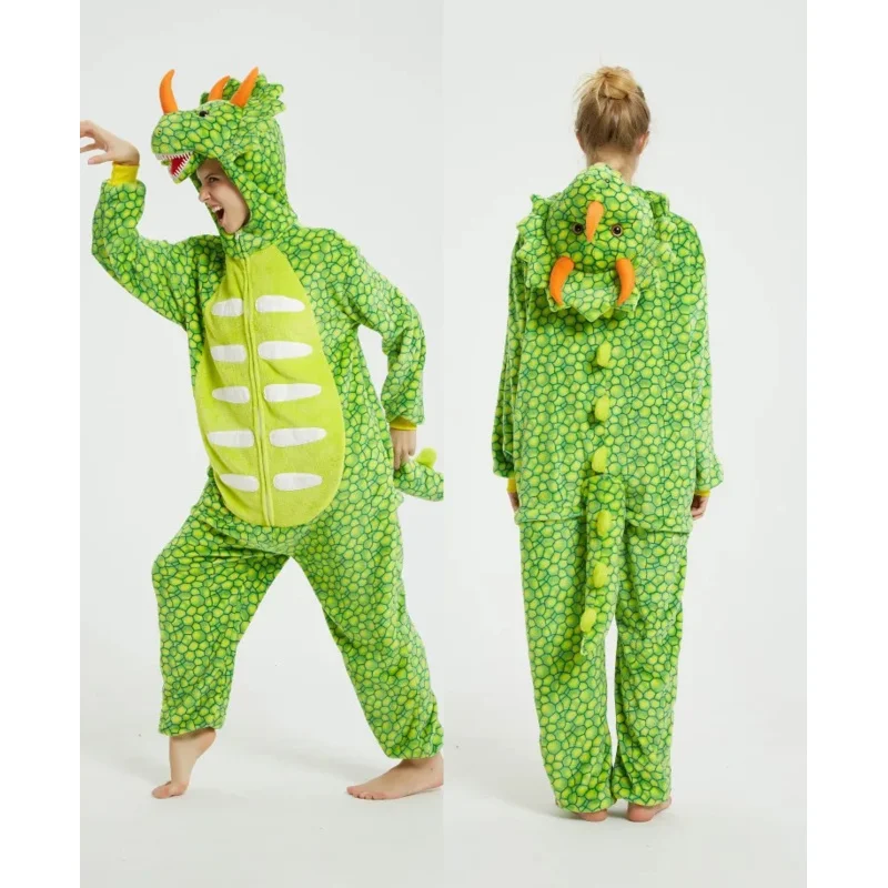 Kigurumi Groene Monster Dinosaurus Onesies Dragon Pyjama Cartoon Kostuum Cosplay Pyjama Feestjurk Pyjama