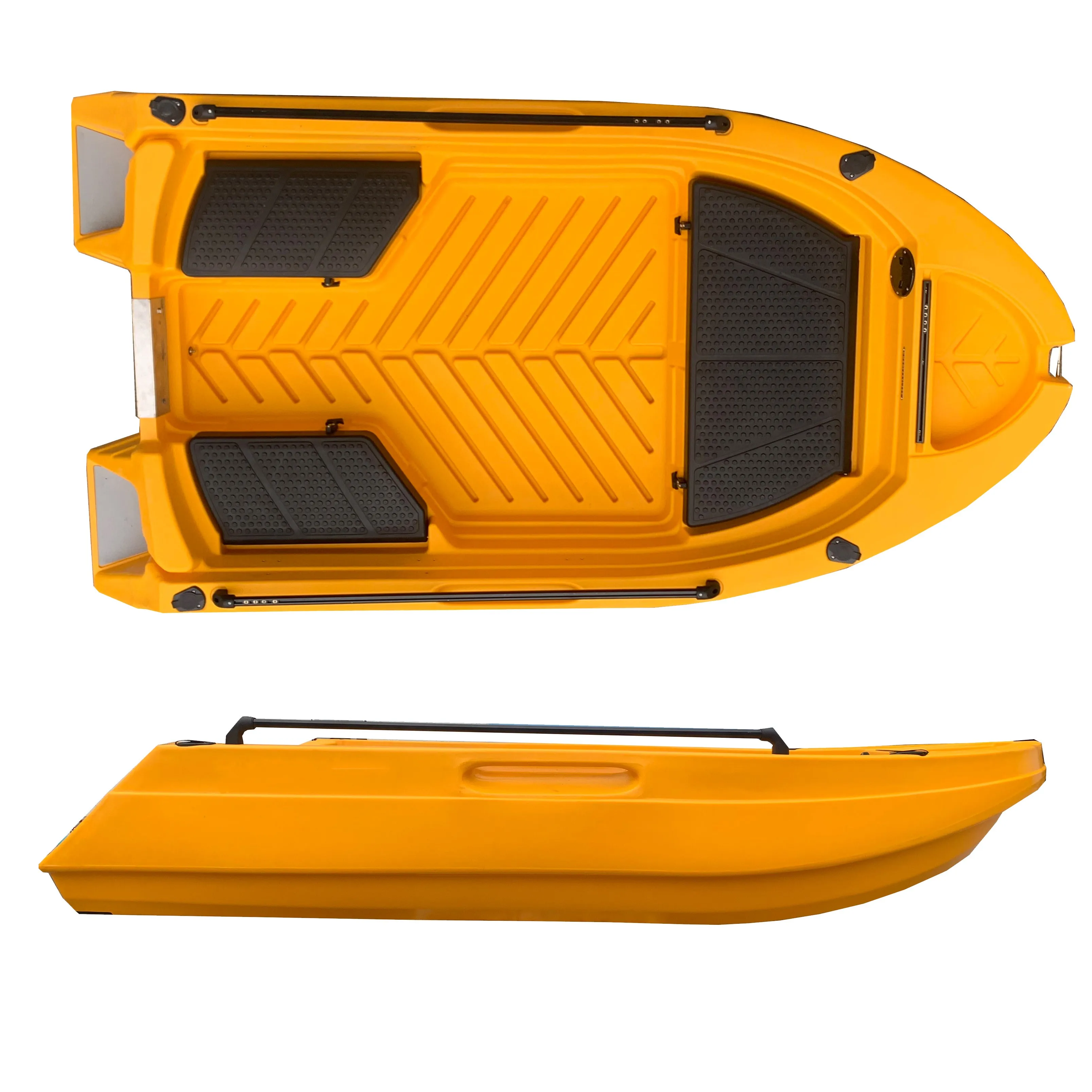 Manufacturer 3meter Plastic Boat 2-3 Person Poly Motor Boat Yacht Fishing Boat Install Steering Wheel