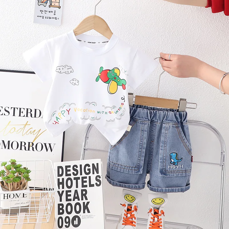 New Summer Baby Boys Clothes Suit Children Girls T-Shirt Shorts 2Pcs/Sets Kids Outfits Toddler Casual Costume infant Tracksuits