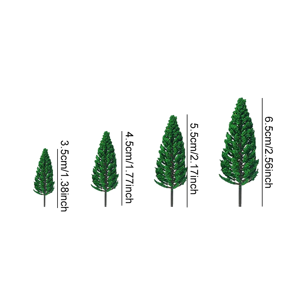 Bulk Small Conifer Model Treess Green Plastic Wire Stem Fir Tree Props for Micro Landscape Display Mini Diorama Accessories TMZ