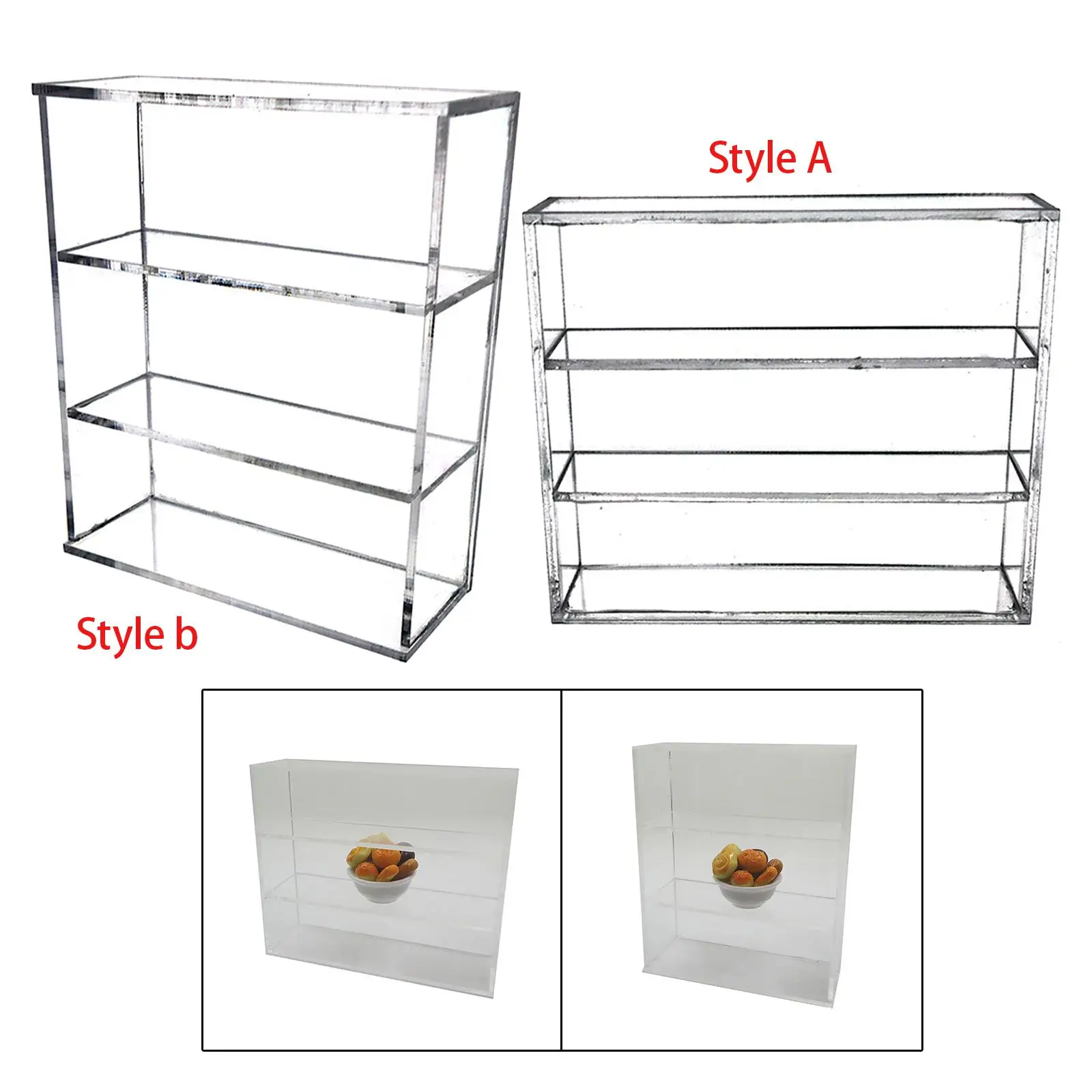 Dollhouse 3 Tier Bookcase Plant Stand 1:12 Scale Display Rack for Life Scene