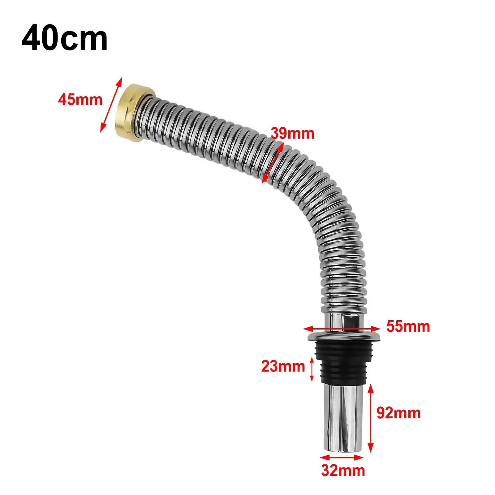 1pcs Achieve The Perfect Sink Connection Stainless Steel Sink Siphon Waste Drain Hose Flexible Pipe 40 60cm Length Silver