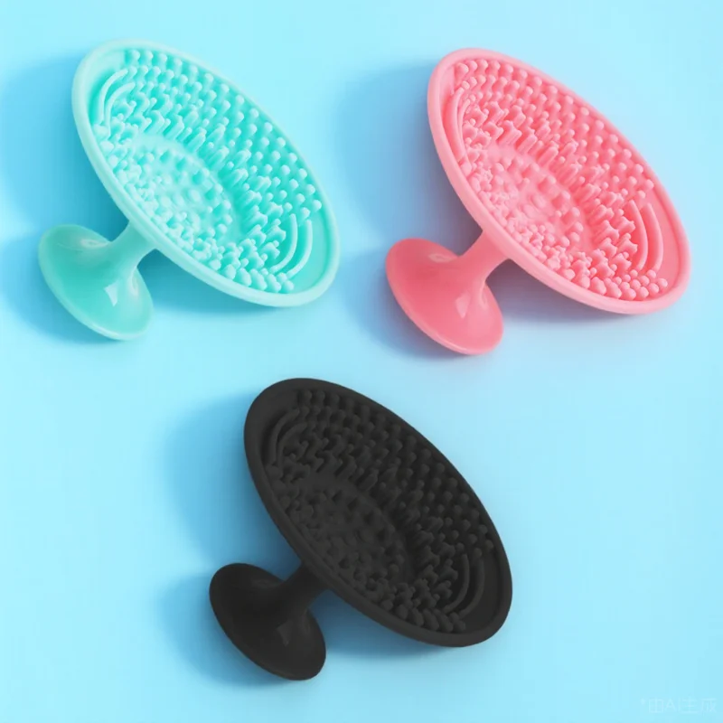 3 قطع من حصيرة تنظيف الفرشاة من السيليكون، أداة مكياج لطيفة على شعيرات سهلة التنظيف، منظف مكياج بتصميم مدمج لـ