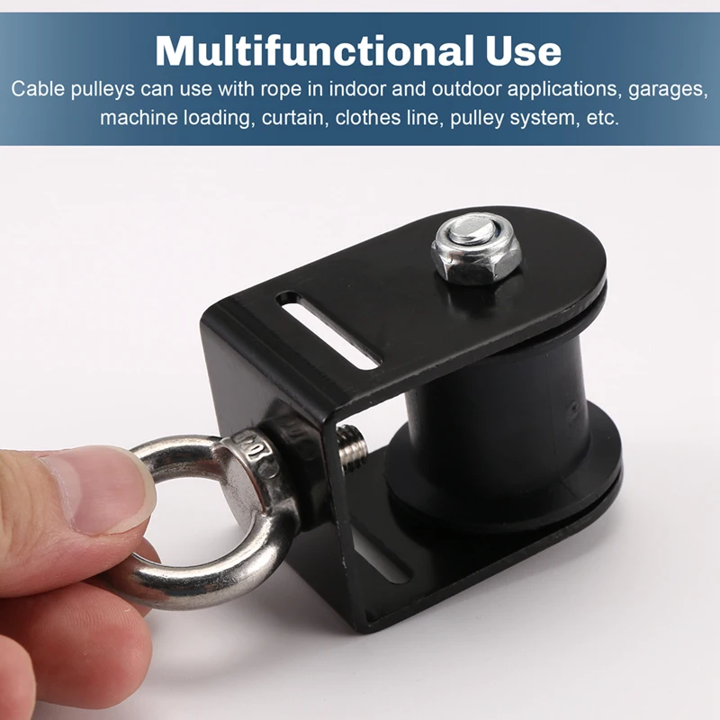 Lifting Rope Pulley Bearing Block Pulley Wheel Portable Heavy Duty Mute Roller DIY Gym Exercise Equipment