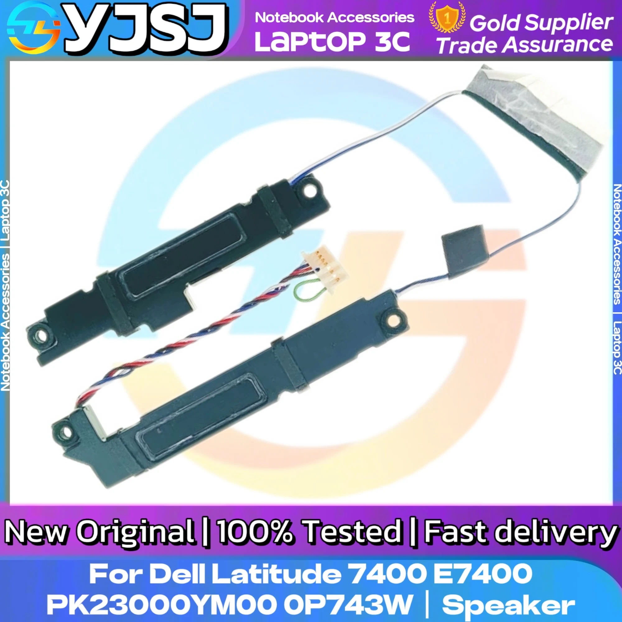 

New Original Laptop Speaker Set For Dell Latitude 7400 E7400 built-in left and right speakers PK23000YM00 0P743W P743W