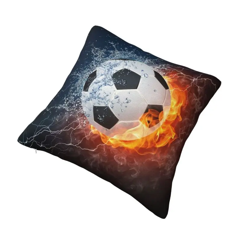 Custom Modern Soccer Balls Lover Football Cushion Cover for Sofa Soft Sports Gift Throw Pillow Case