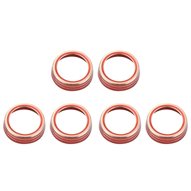 6X For 10Th Gen Honda Civic Air Condition Knob Cover, Anodized Aluminum AC Switch Temperature Climate Control Rings(Red)