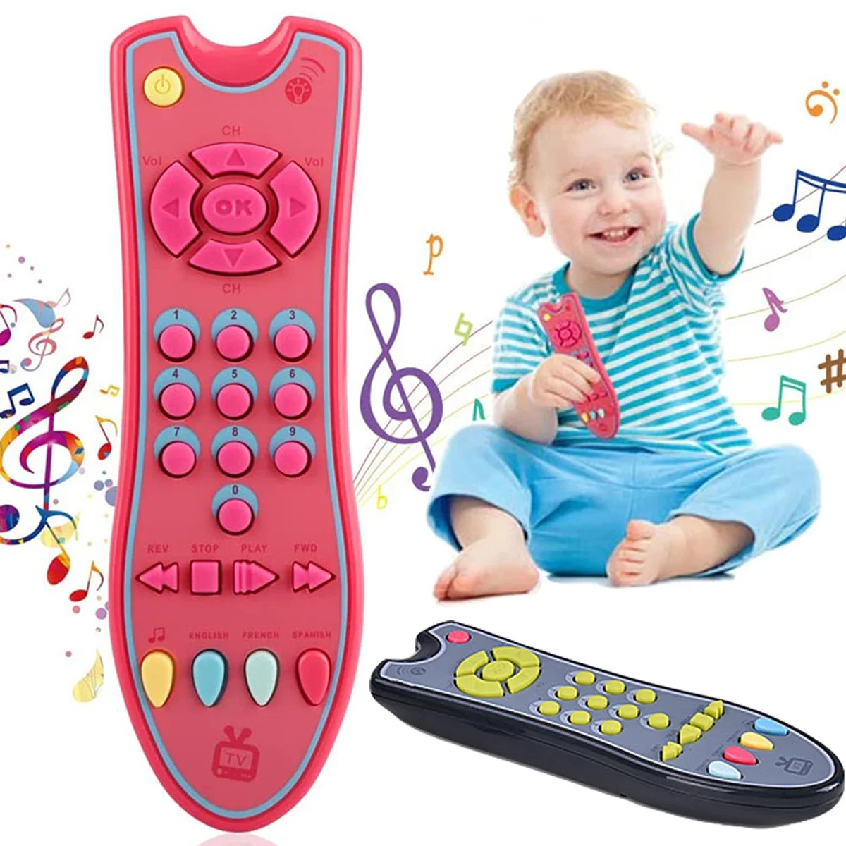 

Music Mobile Phone TV Remote Control Baby Early Educational Toys Electric Numbers English Learning Toys Gift For Newborn