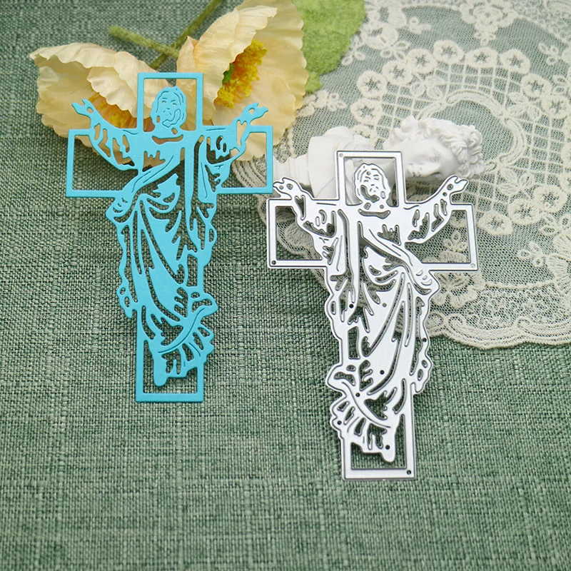 Jesus Cross Greeting Card Scrapbook Papercutting Greeting Card Metal Knife Mold Manual Punch Stencil Handicraft Cutting Dies