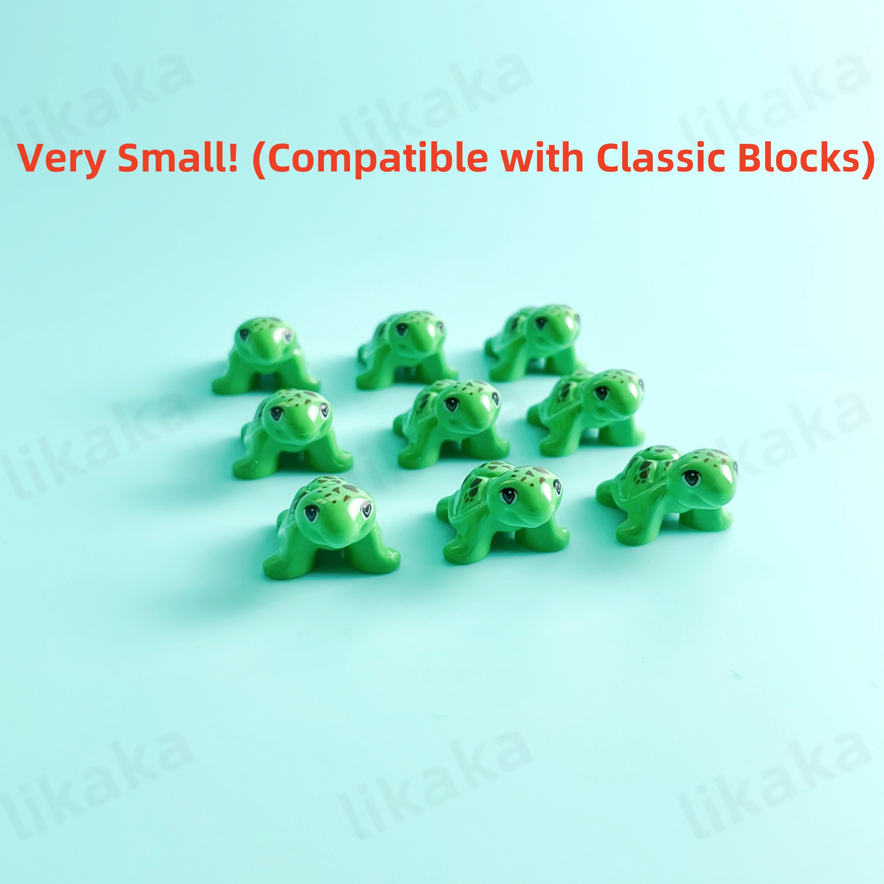 9PCS Green Turtles Mini Building Blocks DIY Animals Blocks Toys for Kids Birthday Gift Compatible Classic Bricks Toy