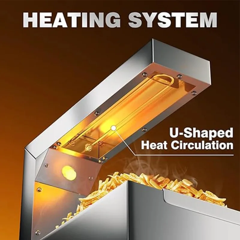 OT310 Commercial French Fry & Chip Warmer: Countertop Heat Lamp for Food Warming - Ideal for Quick Service Restaurants