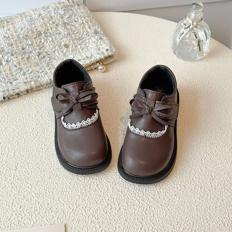 حذاء لوفر جلدي للفتيات 2026 لربيع وخريف الأداء المدرسي باللون الأسود ونعل ناعم على الطراز البريطاني حذاء الأميرة للأطفال #5