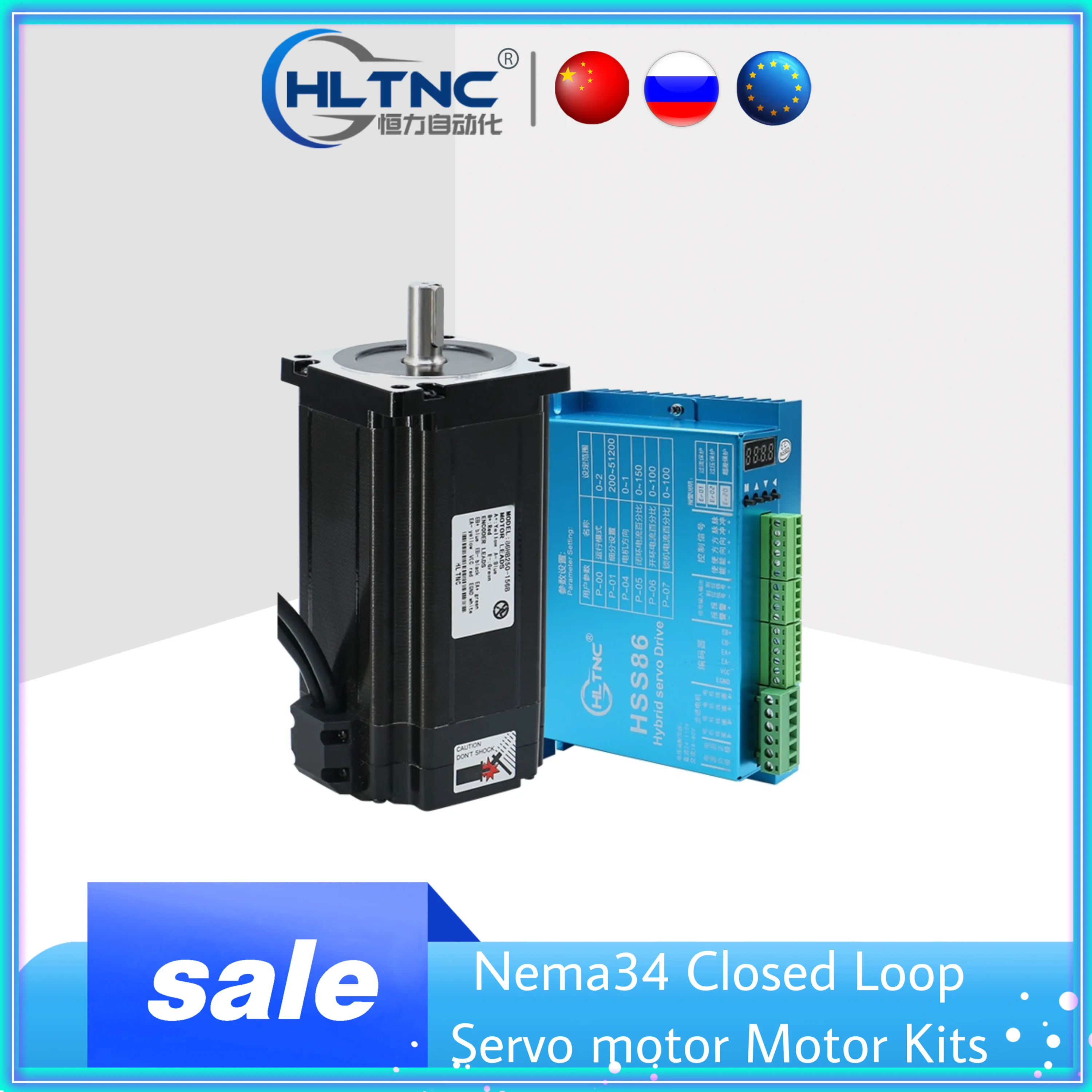 Nema34 Closed Loop Servo motor Motor Kits Closed-Loop Driver HB860H+4.5N.M 8.5NM 12.5N.m 86HB250 86mm motor Hybrid Step-servo